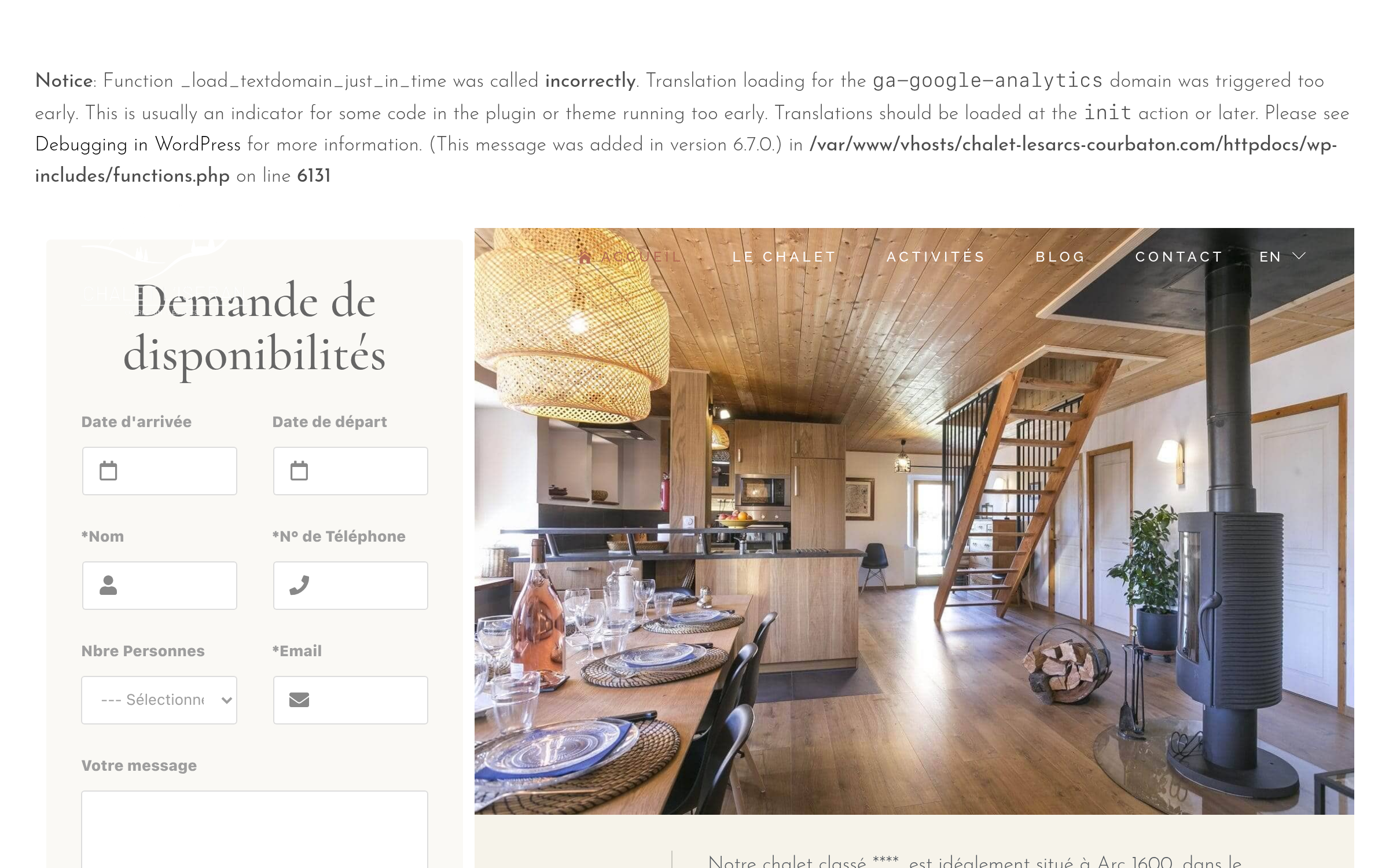 Chalet Les Arcs Courbaton - Site Vitrine Location