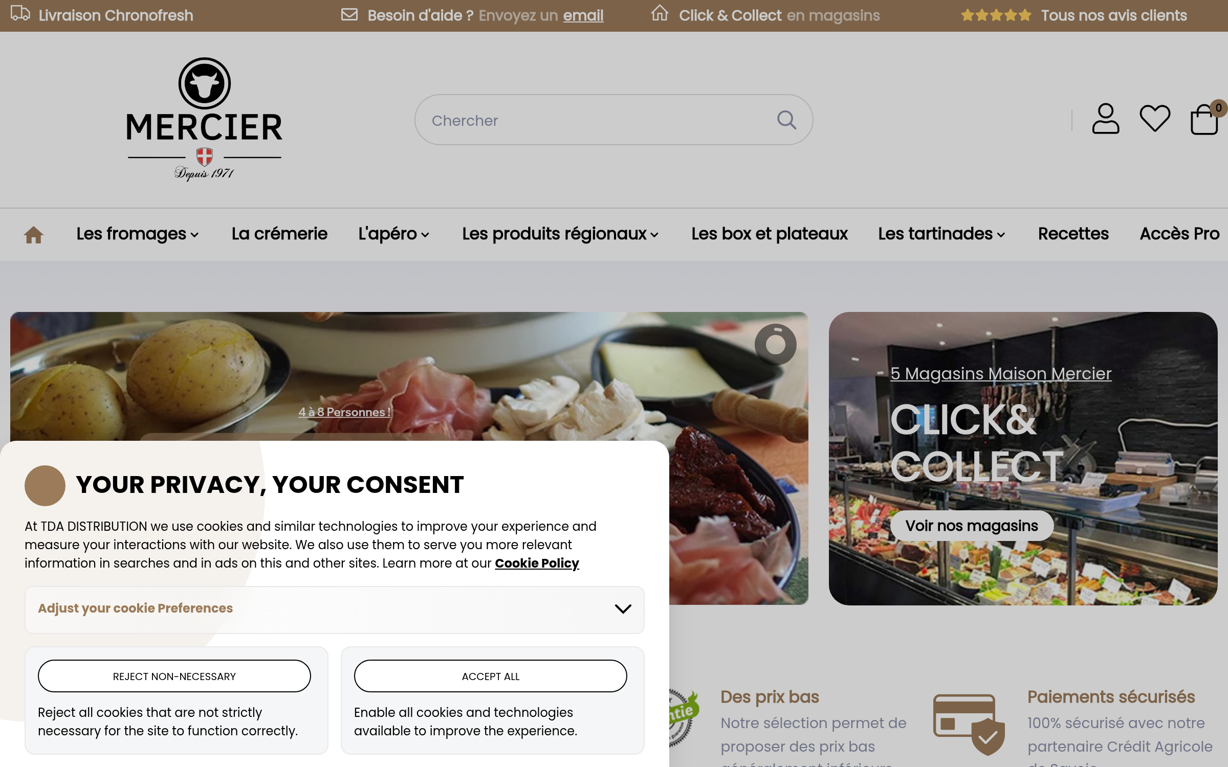 Maison Mercier - E-commerce Fromager