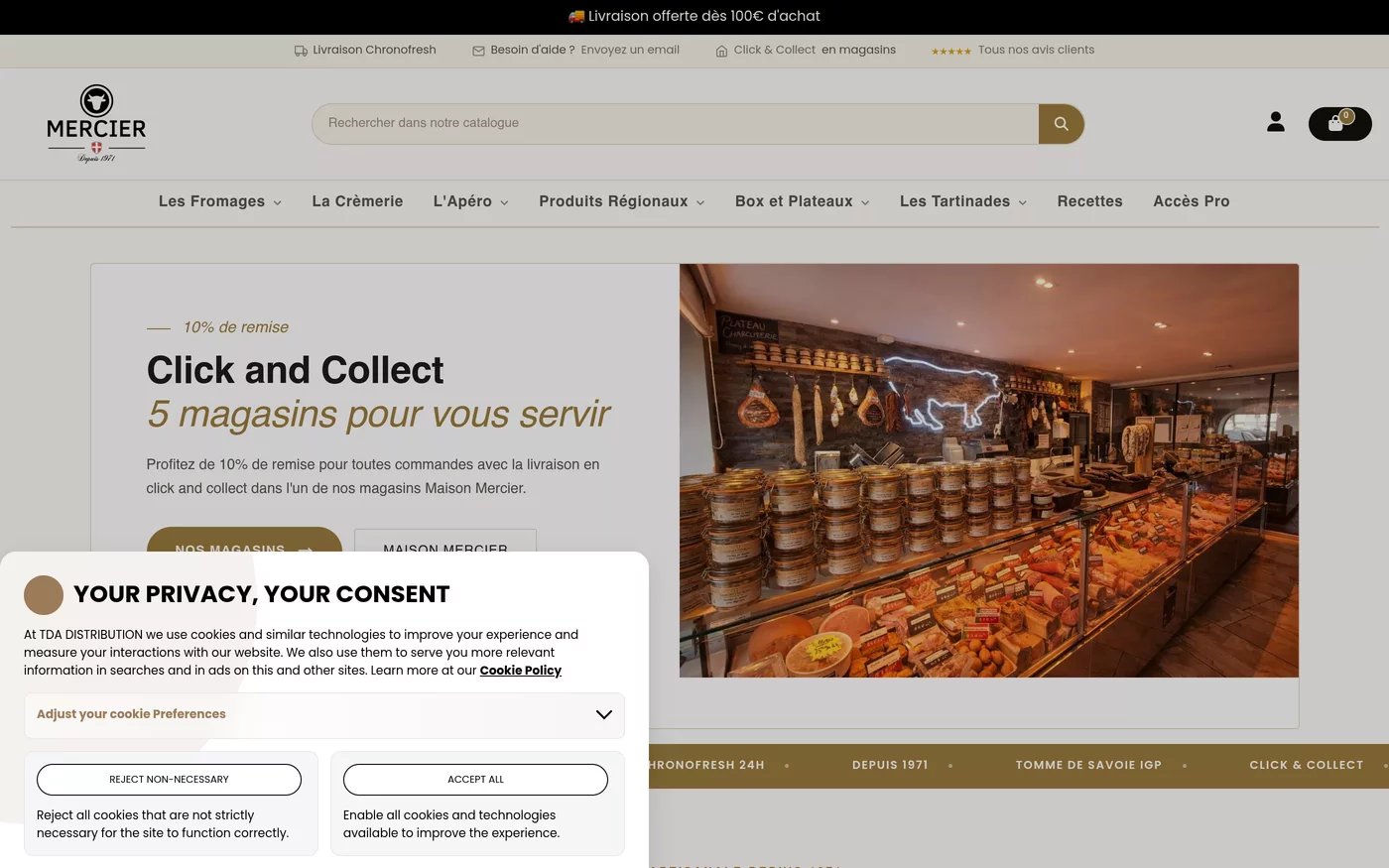 Site web Maison Mercier réalisé par Newkeys