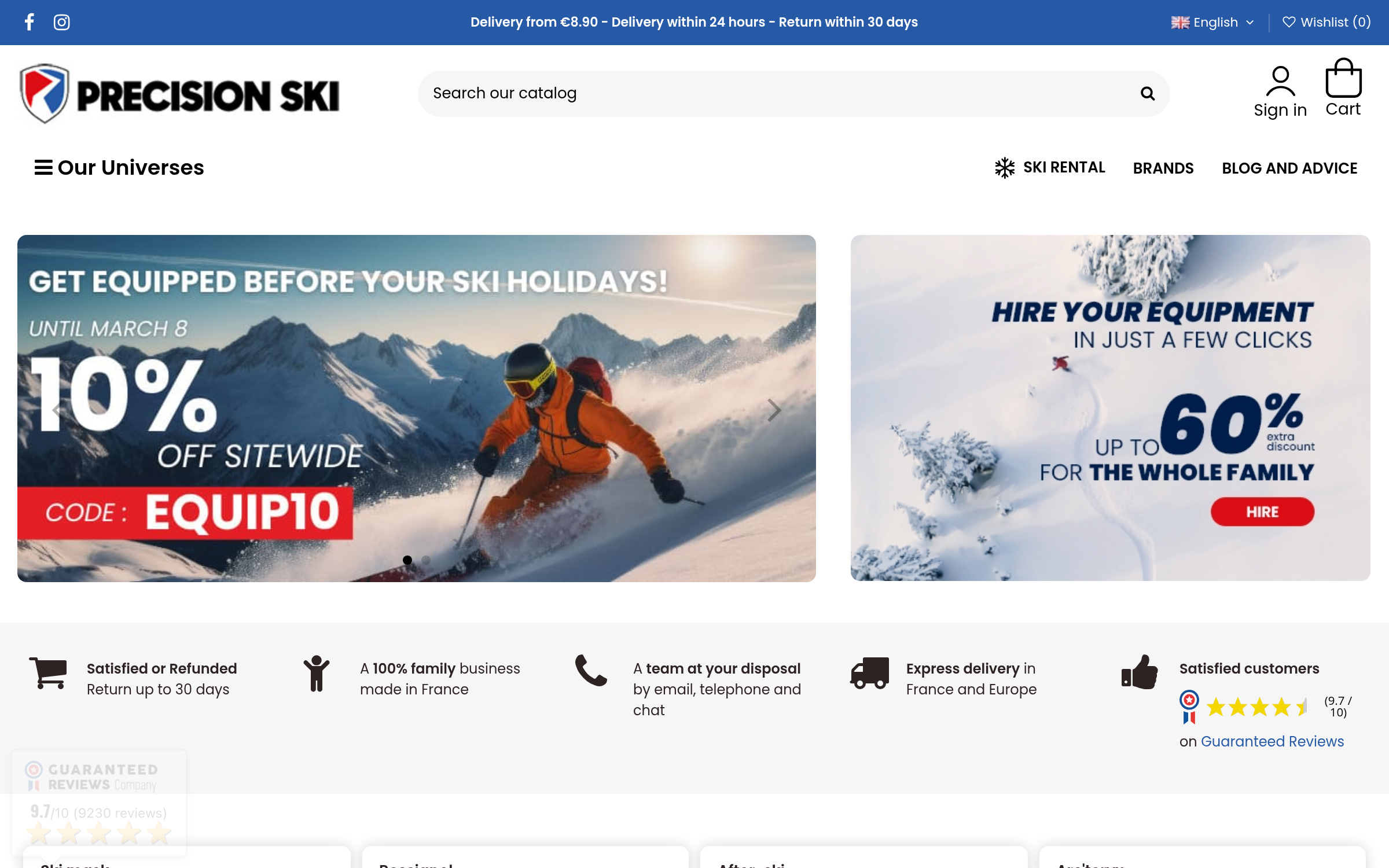 Precision Ski - E-commerce Ski