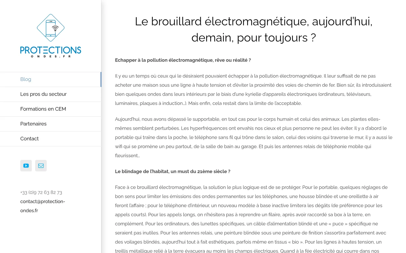 Protections Ondes - Site WordPress Bien-être